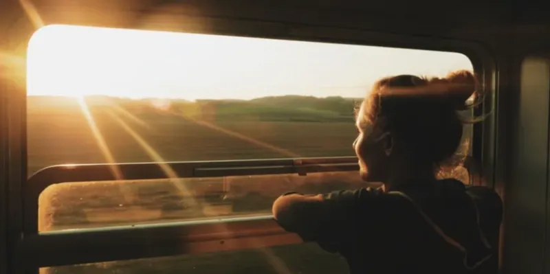 Soleil fênetre train