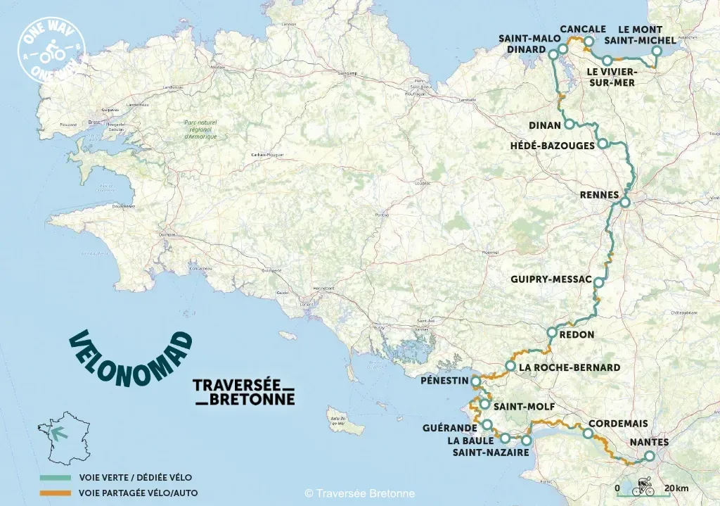 Itinéraire de la Traversée Bretonne